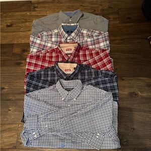 Ralph Lauren, Wrangler, Georg, Chaps Men's Blue and Red Checkered Shirts, size L